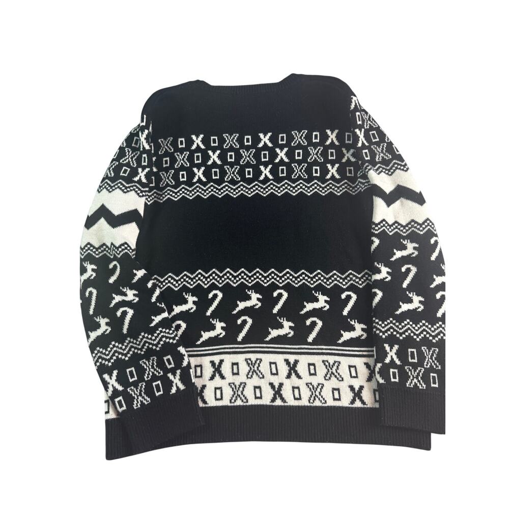 Korn Band Ugly Christmas Sweater Medium Black White Nu Metal Graphic Knit - Picture 2 of 6